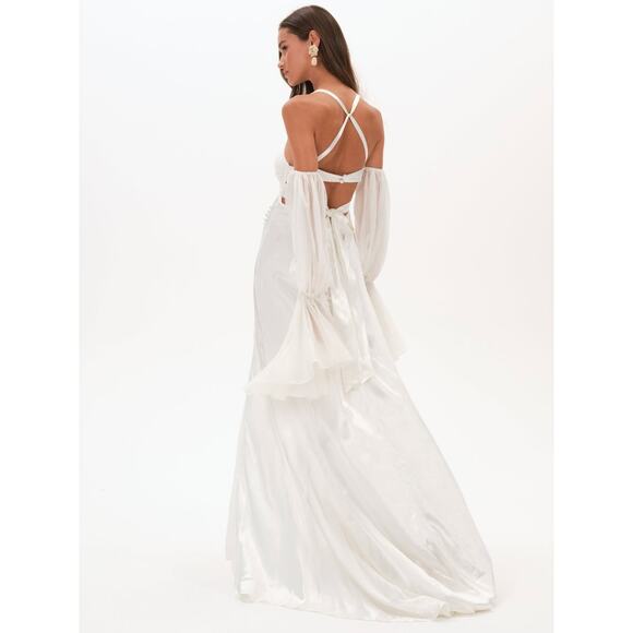 For Love & Lemons Esme Satin Bridal Gown - L - Picture 5 of 7